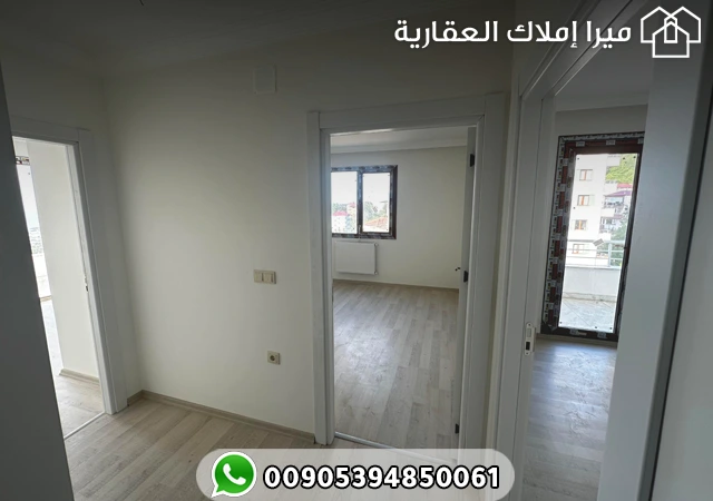 شقة 3 غرف وصالة للبيع في طرابزون منطقة أرسين بسعر رخيص بإطلالة مميزة على البحر والطبيعة